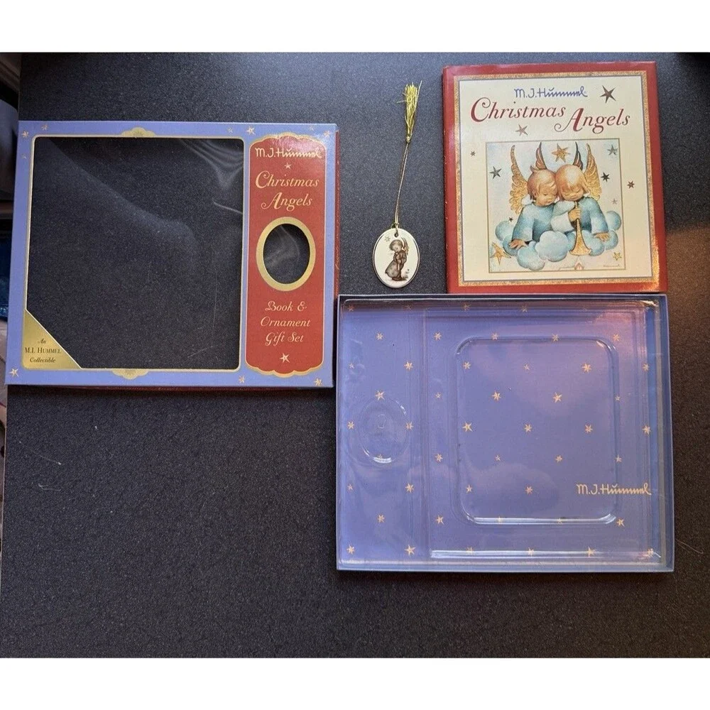 M. J. Hummel Christmas Angels Book and Ornament Gift Set 2004 Retro Holidays
